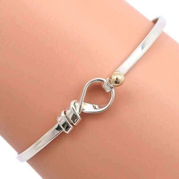 TIFFANY&Co. Hook & Eye Bracelet vintage Bangle Silver925/K18 yellow gold 5... - Picture 1 of 5
